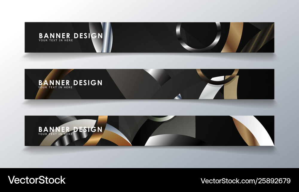 Set rectangular banner with a circle background vector image