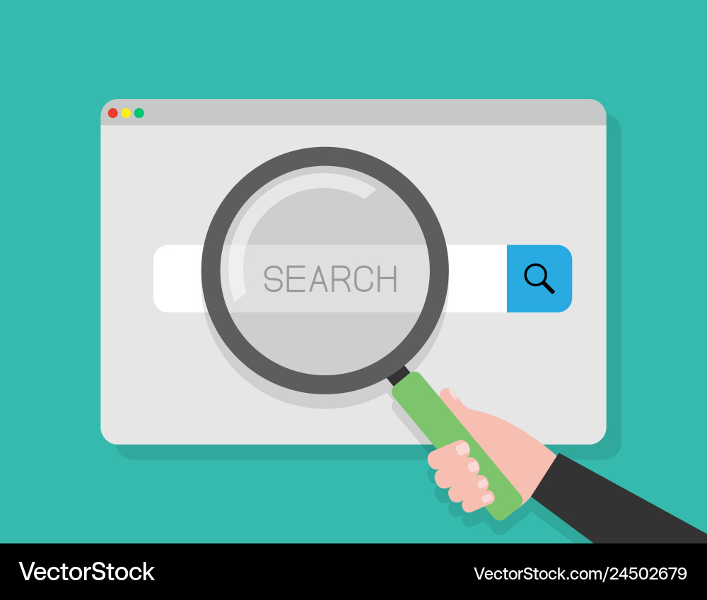 Simple browser window with search bar for ui Vector Image