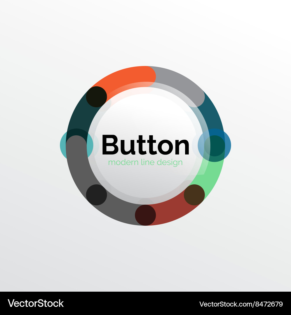 Thin line design geometric button flat Vector Image