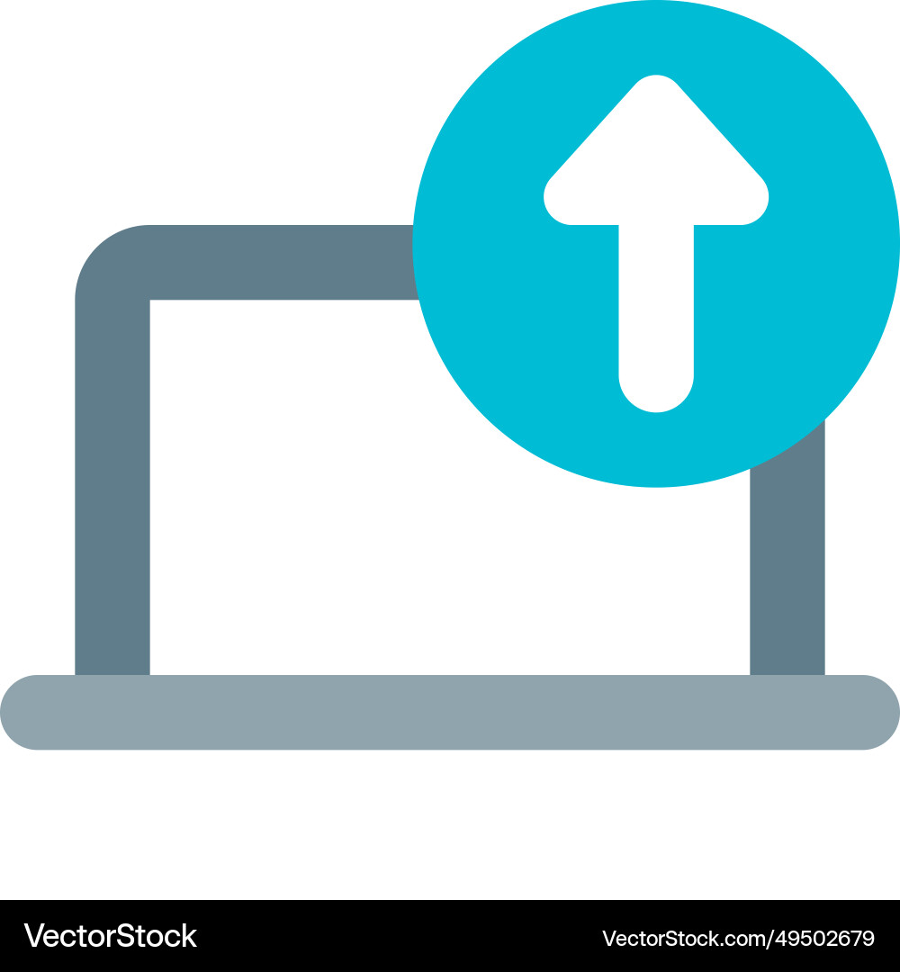 Uploading data from a laptop to another device vector image