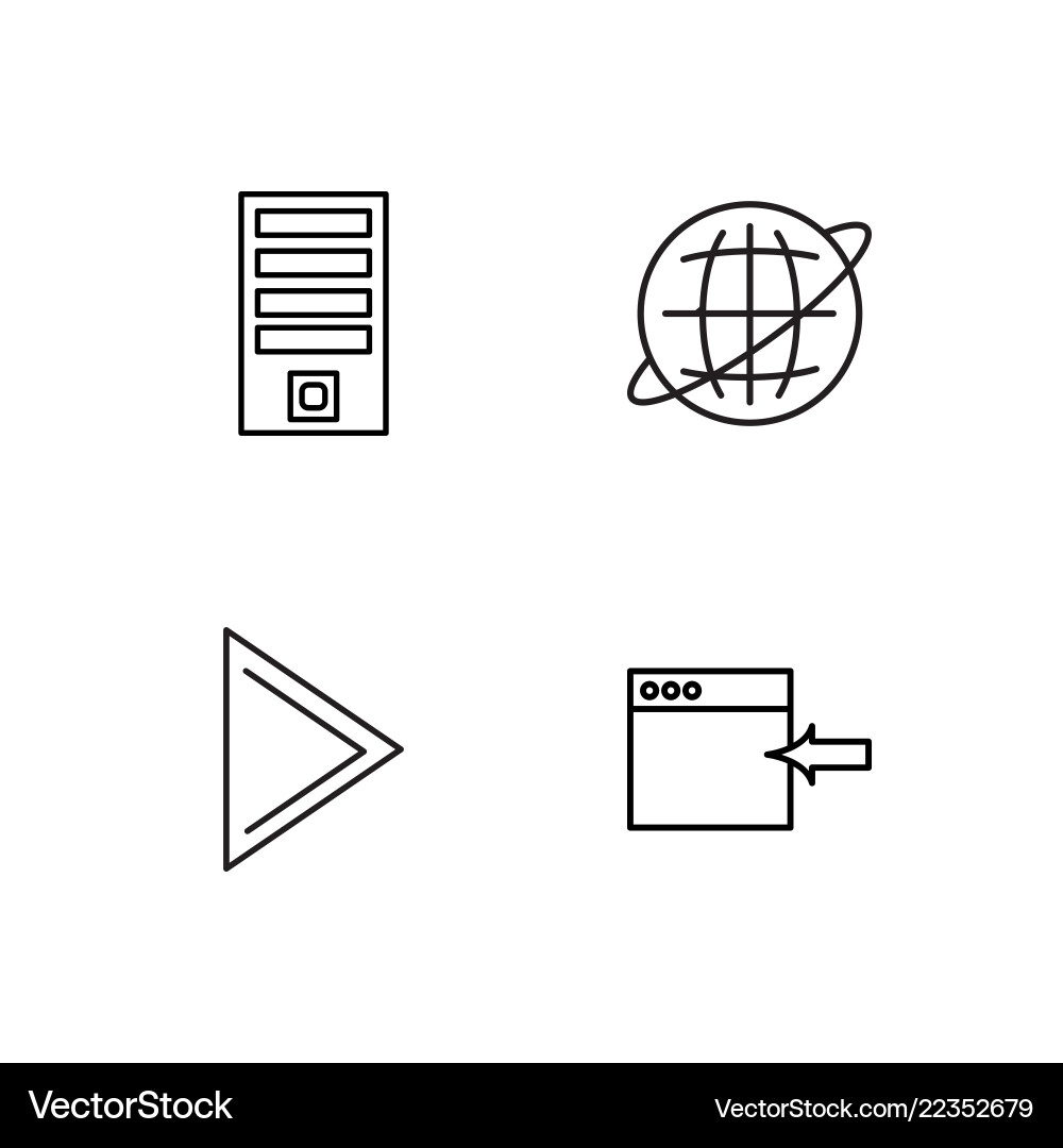 Web simple outlined icons set Web simple outlined icons set vector image