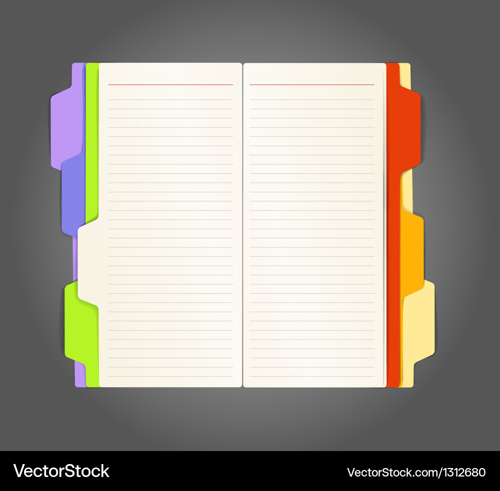 Background of opened diary on a table Vector Image