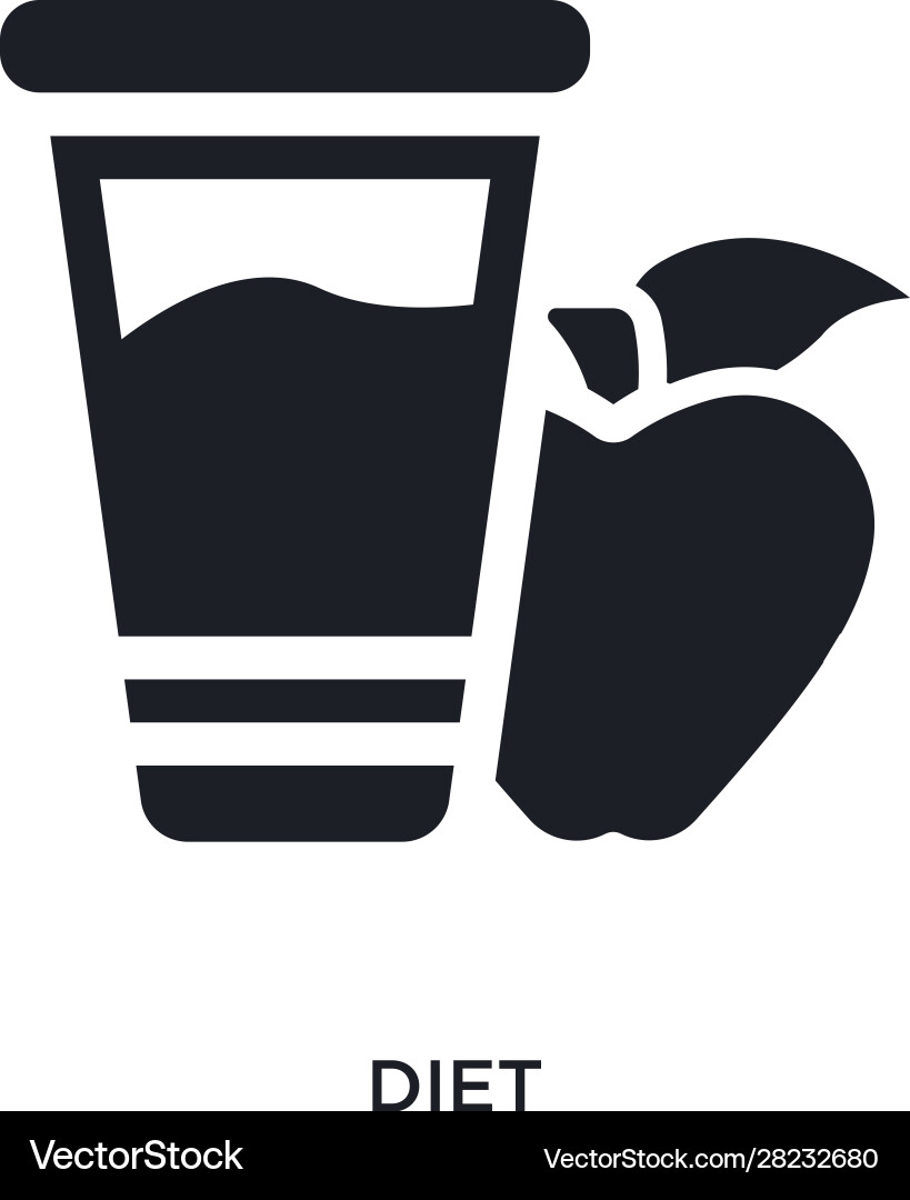 Black diet isolated icon simple element from vector image