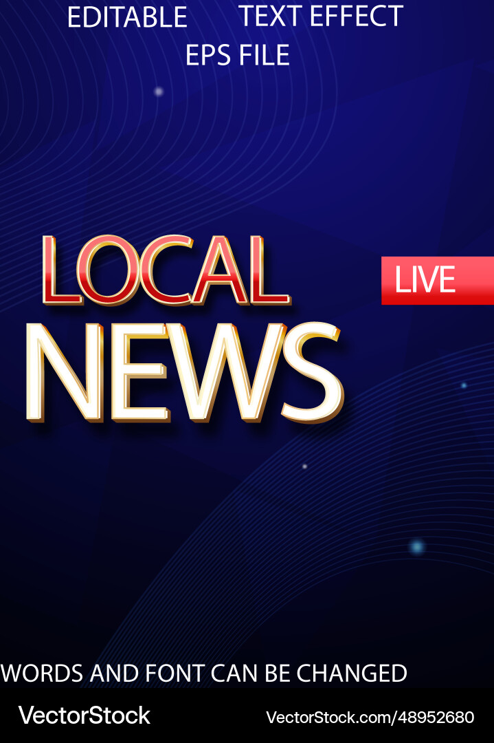 Breaking news text effect font editable Breaking news text effect font editable vector image