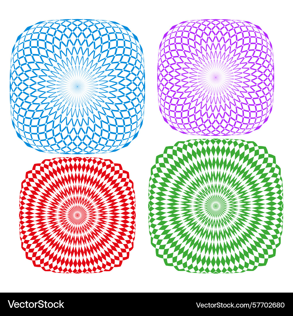 Bright spiral circles radial gradient patterns Bright spiral circles radial gradient patterns vector image