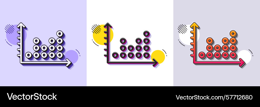 Dot plot graph line icon presentation chart sign Vector Image