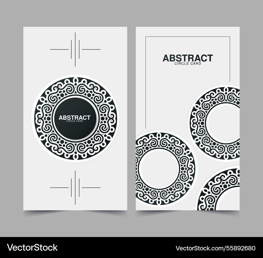 Flat border circle pattern card design Flat border circle pattern card design vector image