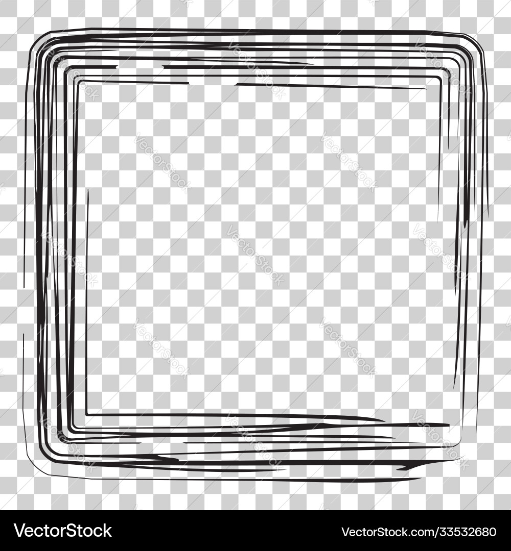 Frame - multipe line square sketch 01 02b vector image