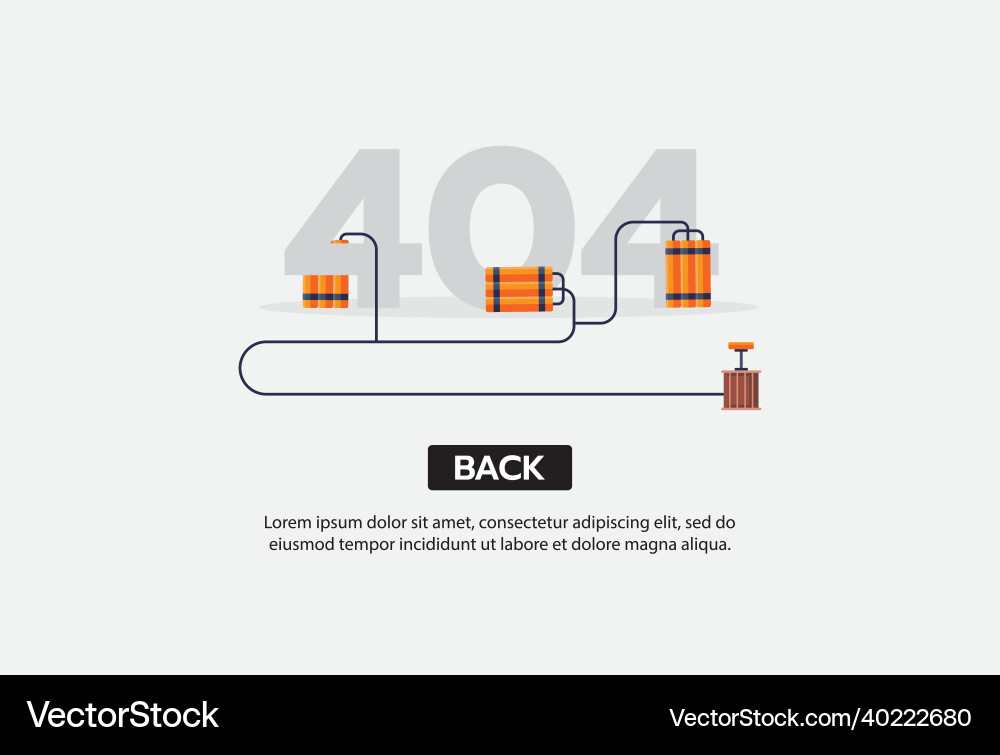 Internet network warning 404 error page or file Internet network warning 404 error page or file Vector Image