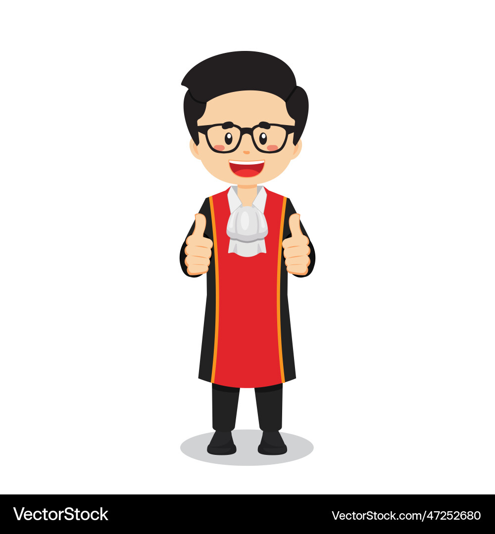 Judge character making thumb up Judge character making thumb up vector image