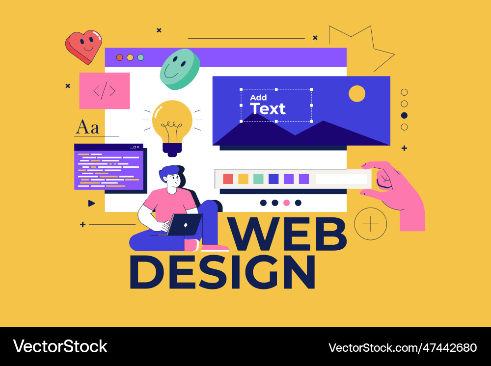Modern flat line concept of web design Modern flat line concept of web design vector image