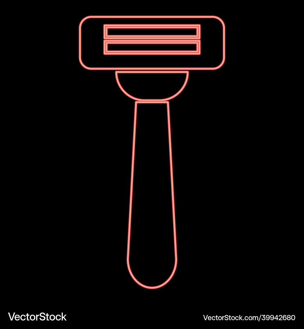 Neon razor red color flat style image Vector Image