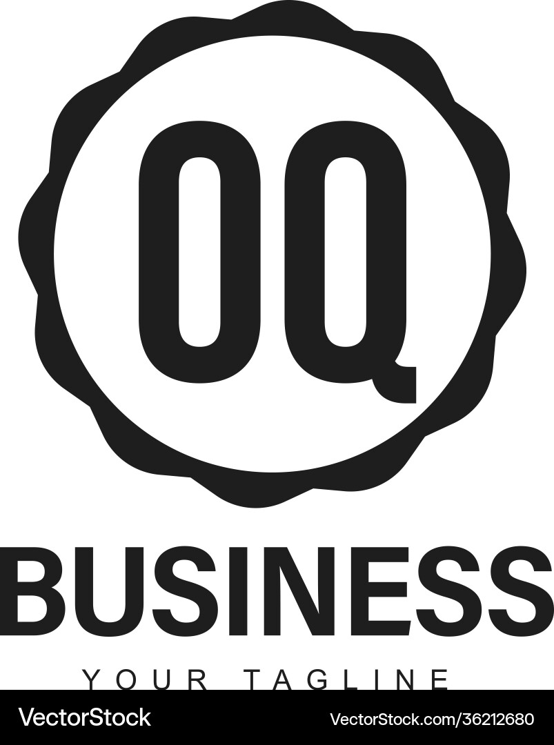 Oq initial a logo design with abstract style vector image