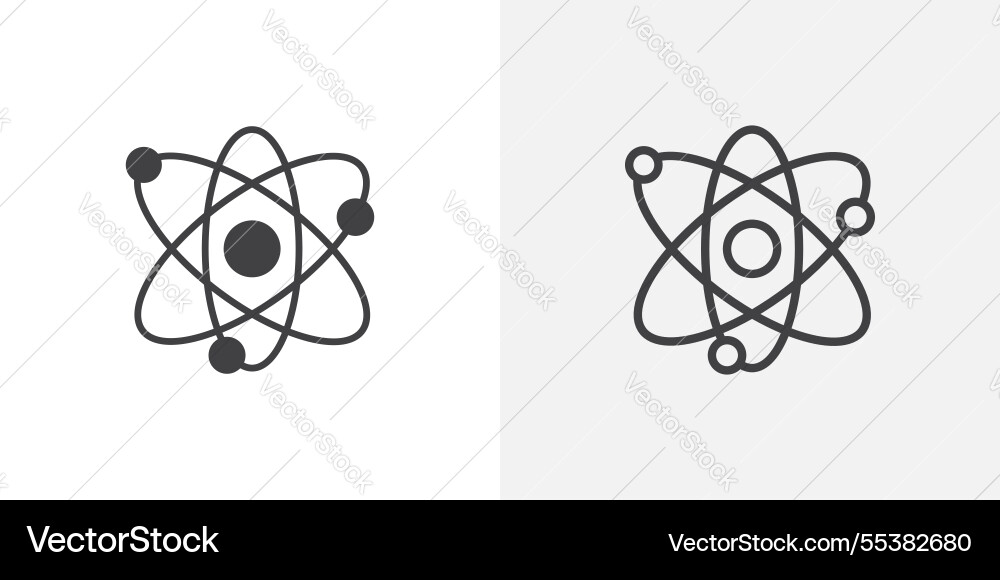 Physics icons in black fill and liner versions Physics icons in black fill and liner versions Vector Image