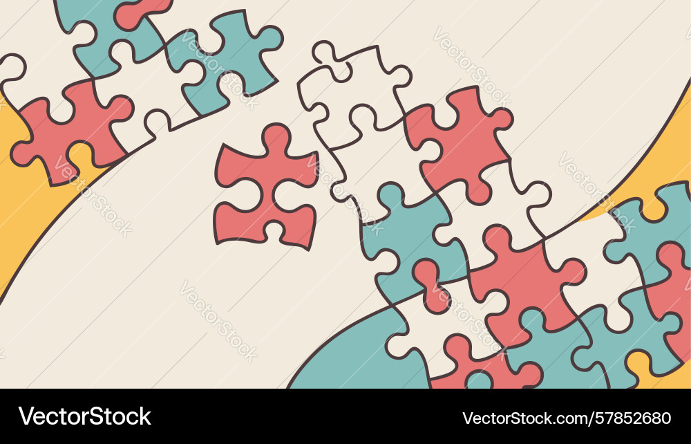 Scattered jigsaw puzzle problem solving unity Vector Image