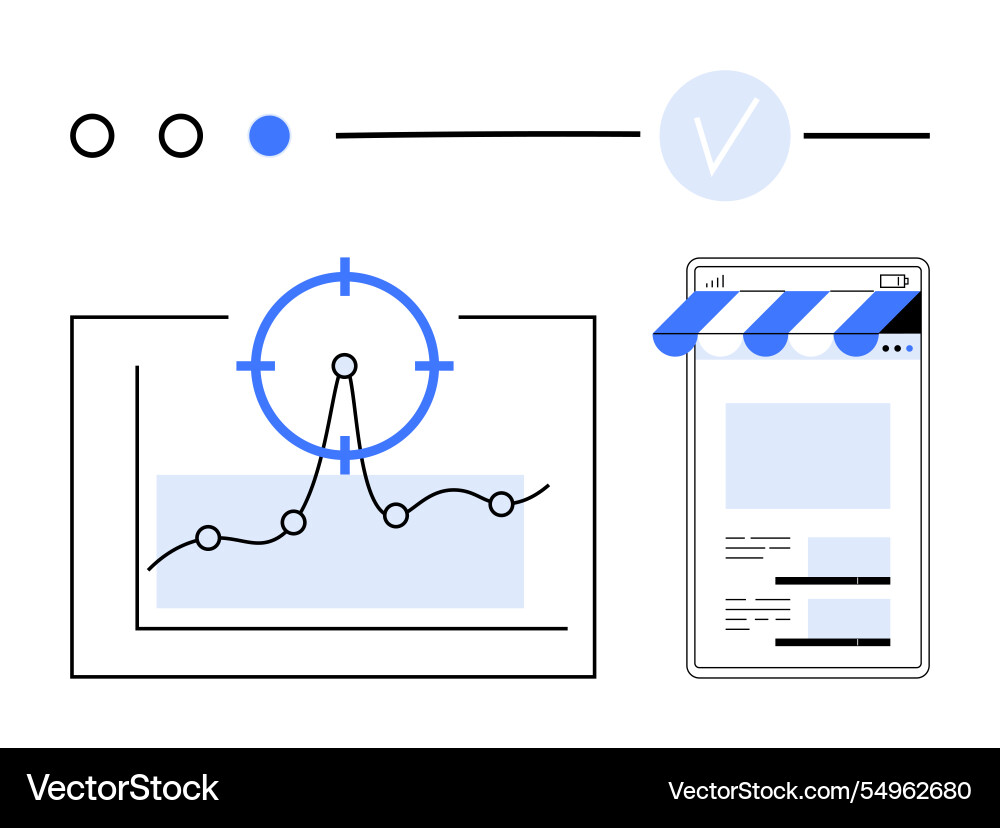 Targeted analytics and online storefront for data Targeted analytics and online storefront for data vector image