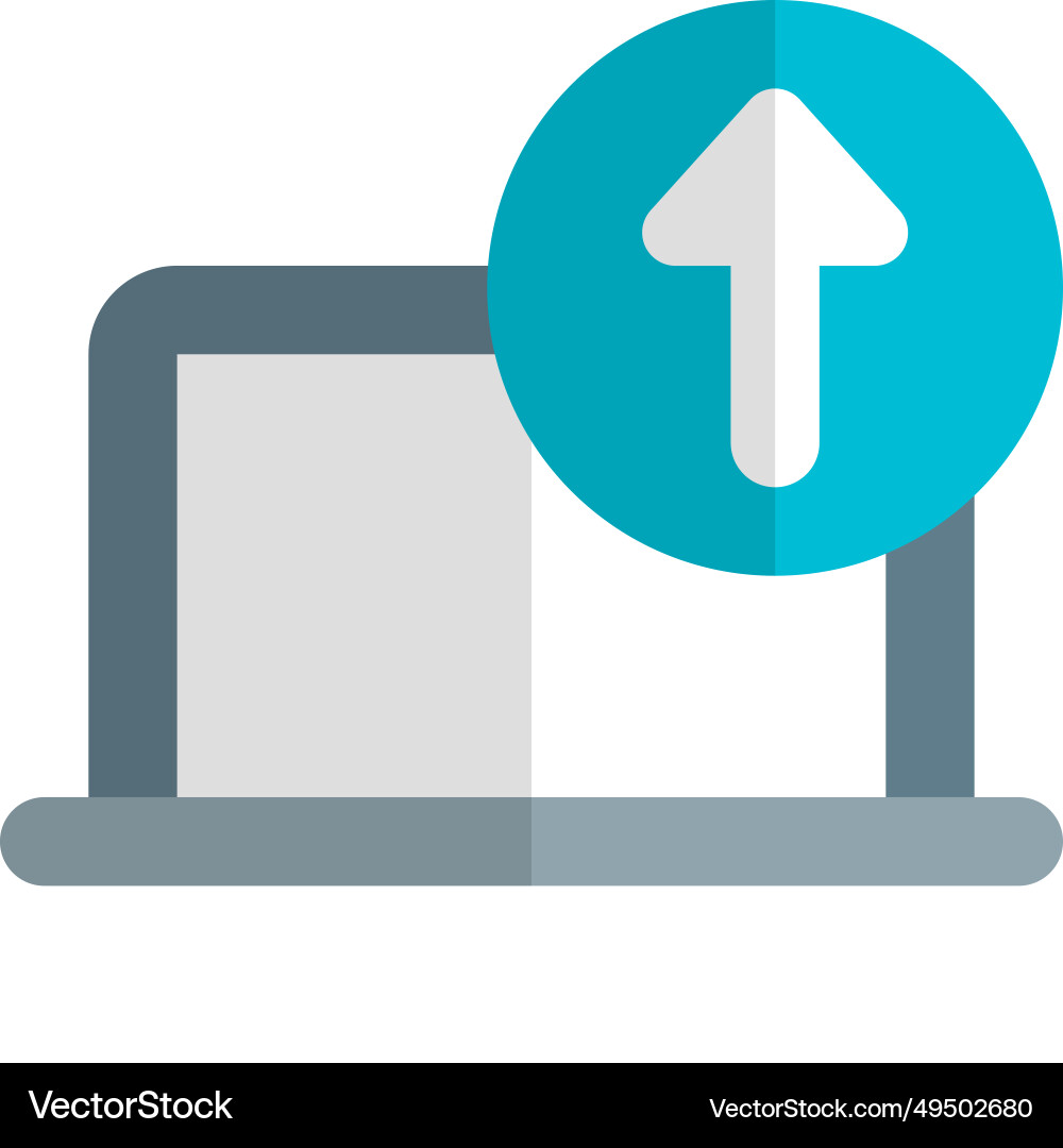 Uploading data from a laptop to another device vector image