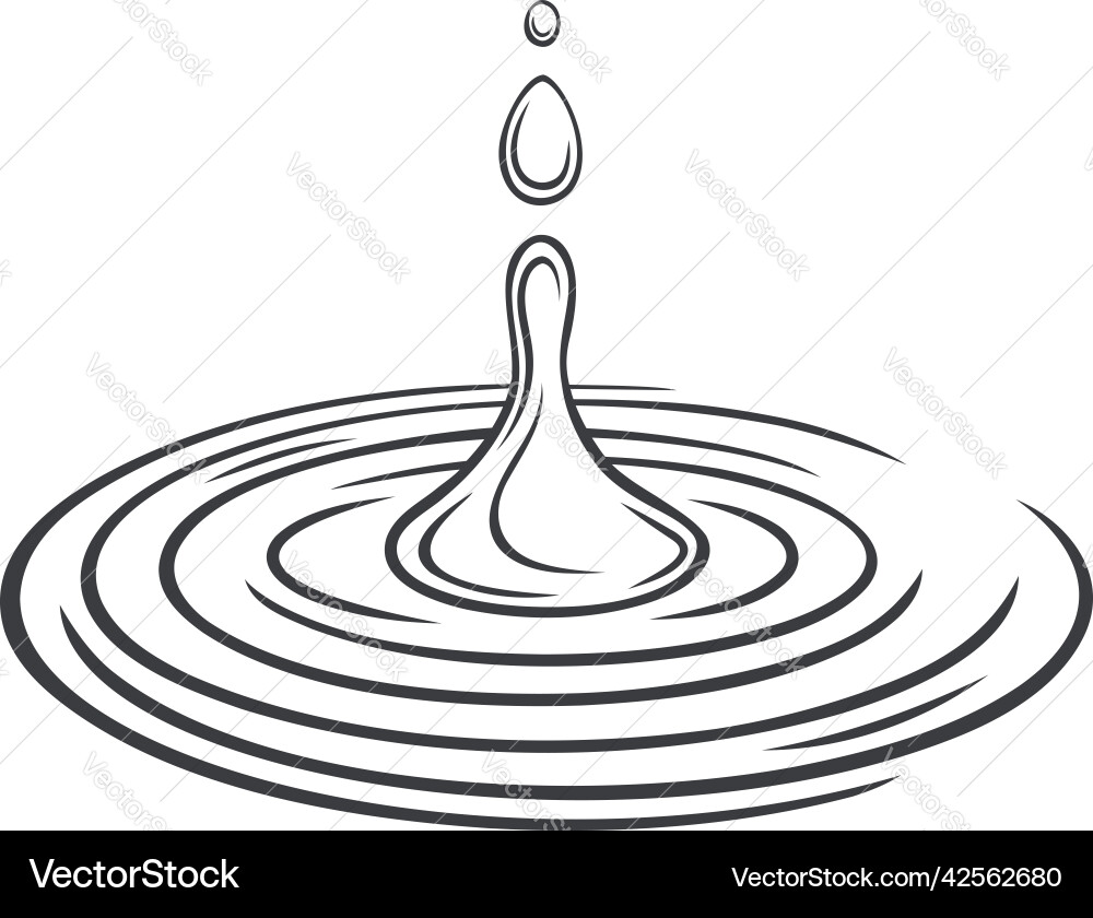 Water Ripple Outline – Royalty-Free Vector | VectorStock, image size:1000x840