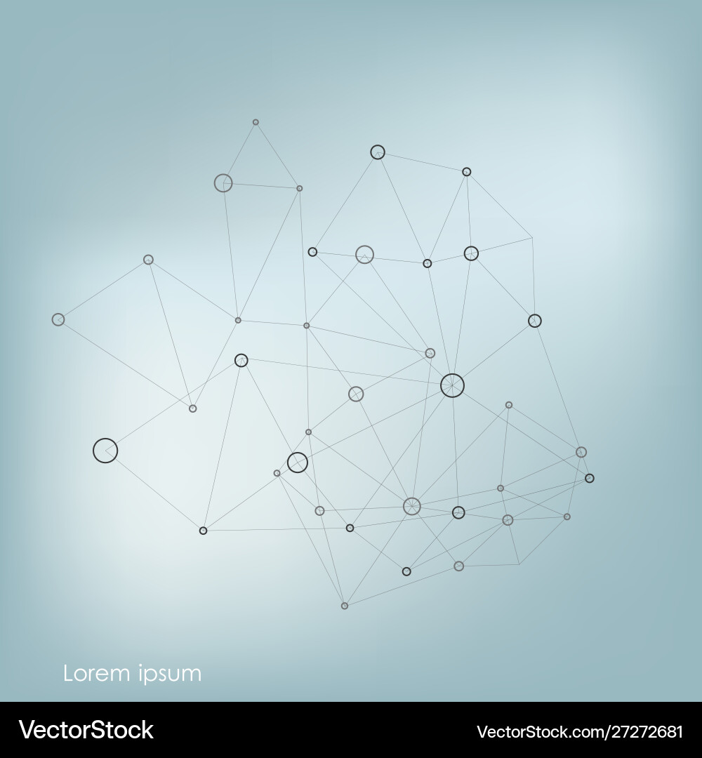 Abstract polygonal with connecting dots and lines vector image