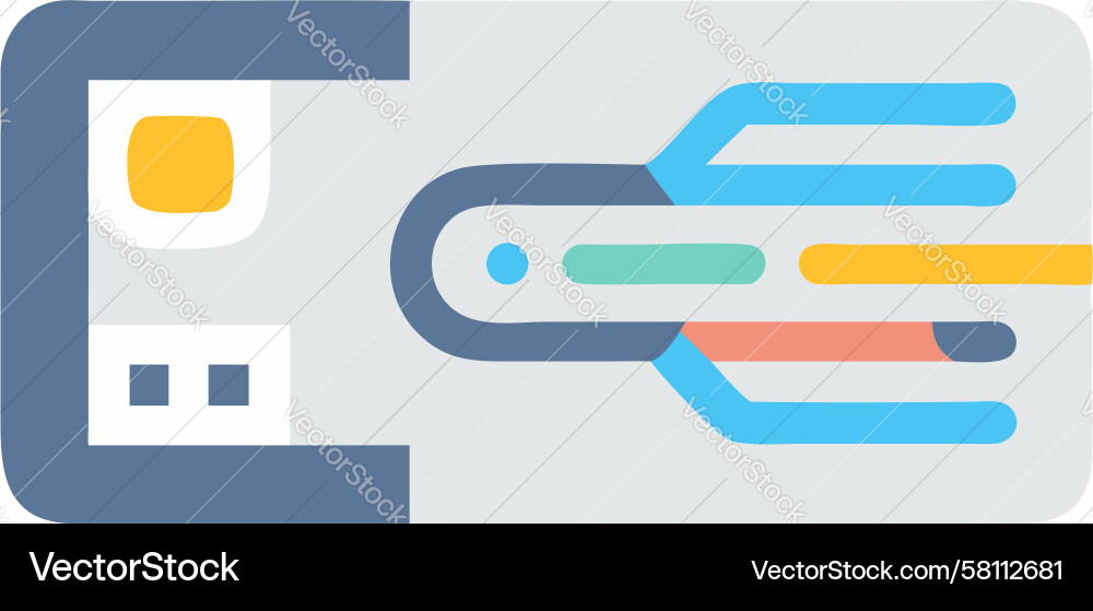 Card to Device Data Flow Vector Image