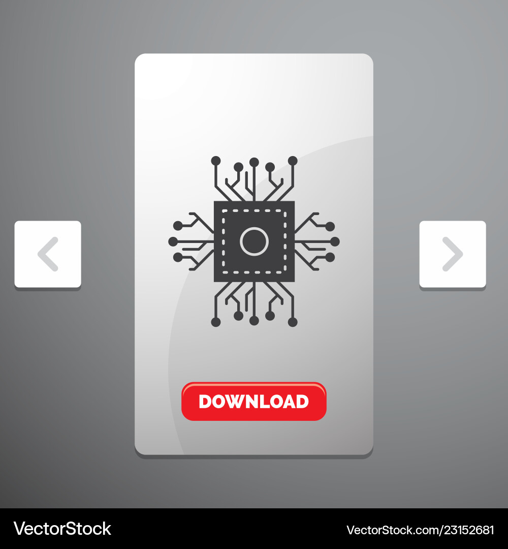 Chip cpu microchip processor technology glyph Chip cpu microchip processor technology glyph Vector Image