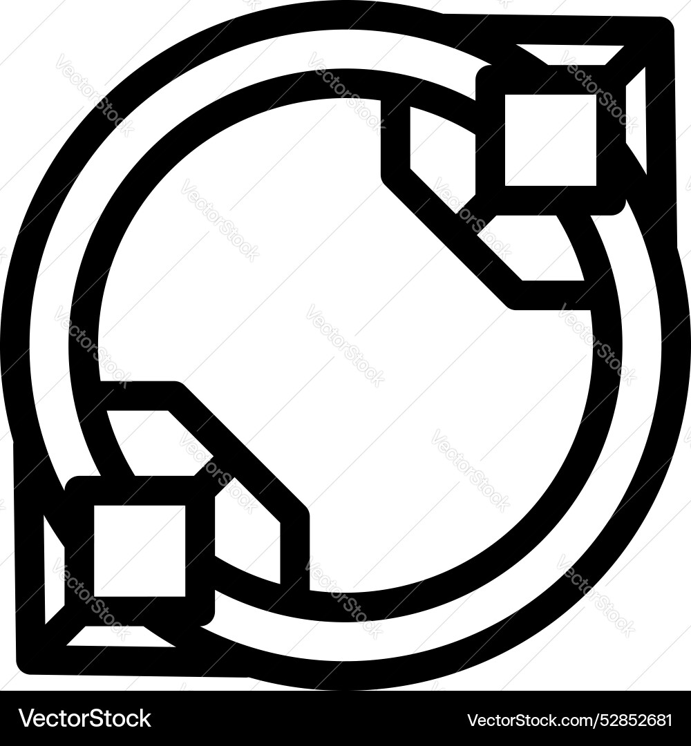 Circular arrow looping around two hexagon cubes Circular arrow looping around two hexagon cubes vector image