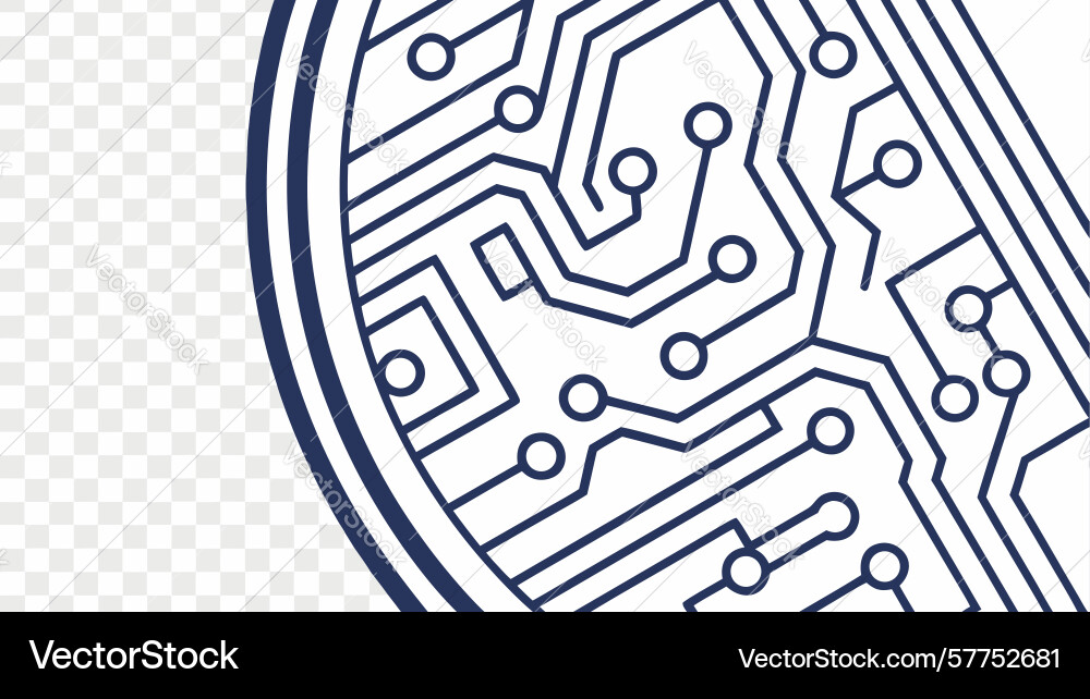 Circular circuit board pattern with central vector image