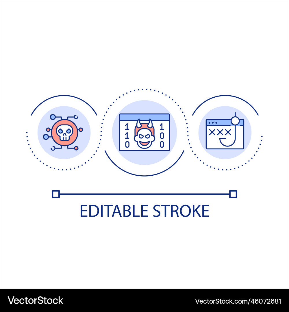 Cyber attack loop concept icon Cyber attack loop concept icon vector image