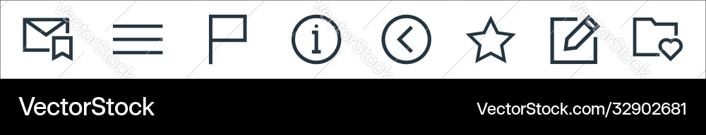 Email line icons linear set quality Email line icons linear set quality vector image