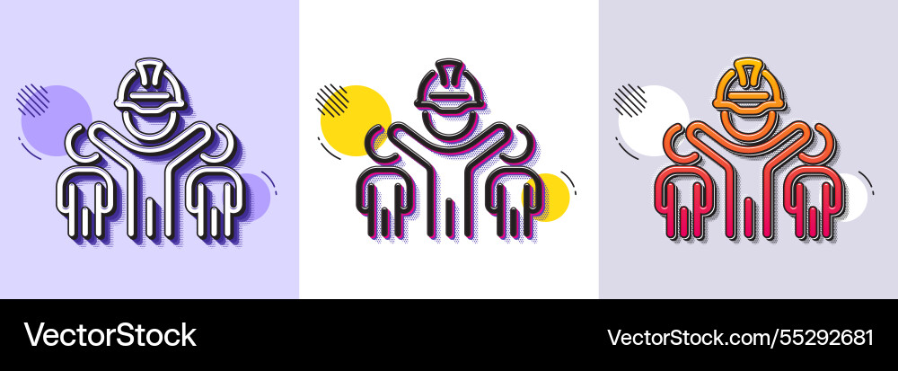 Engineering team line icon engineer or architect Engineering team line icon engineer or architect vector image