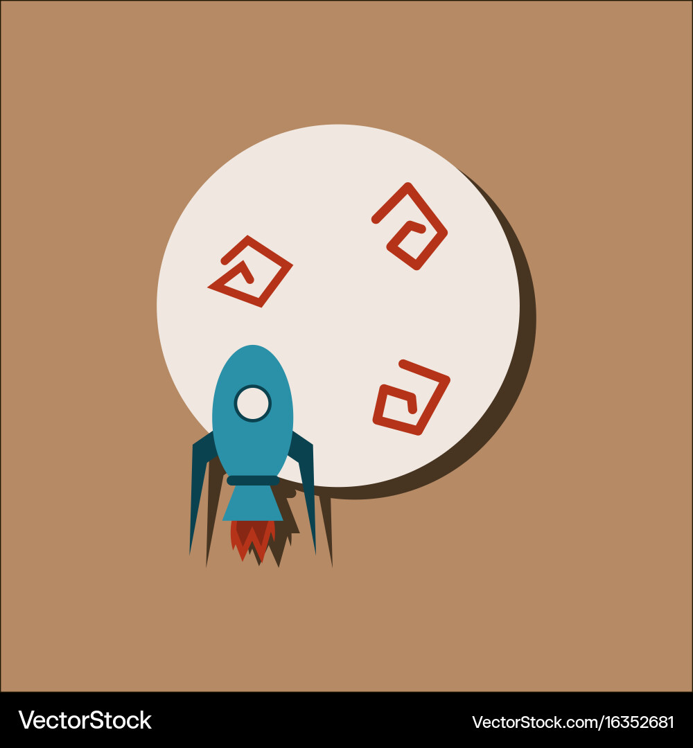 Flat icon design collection space rocket Vector Image
