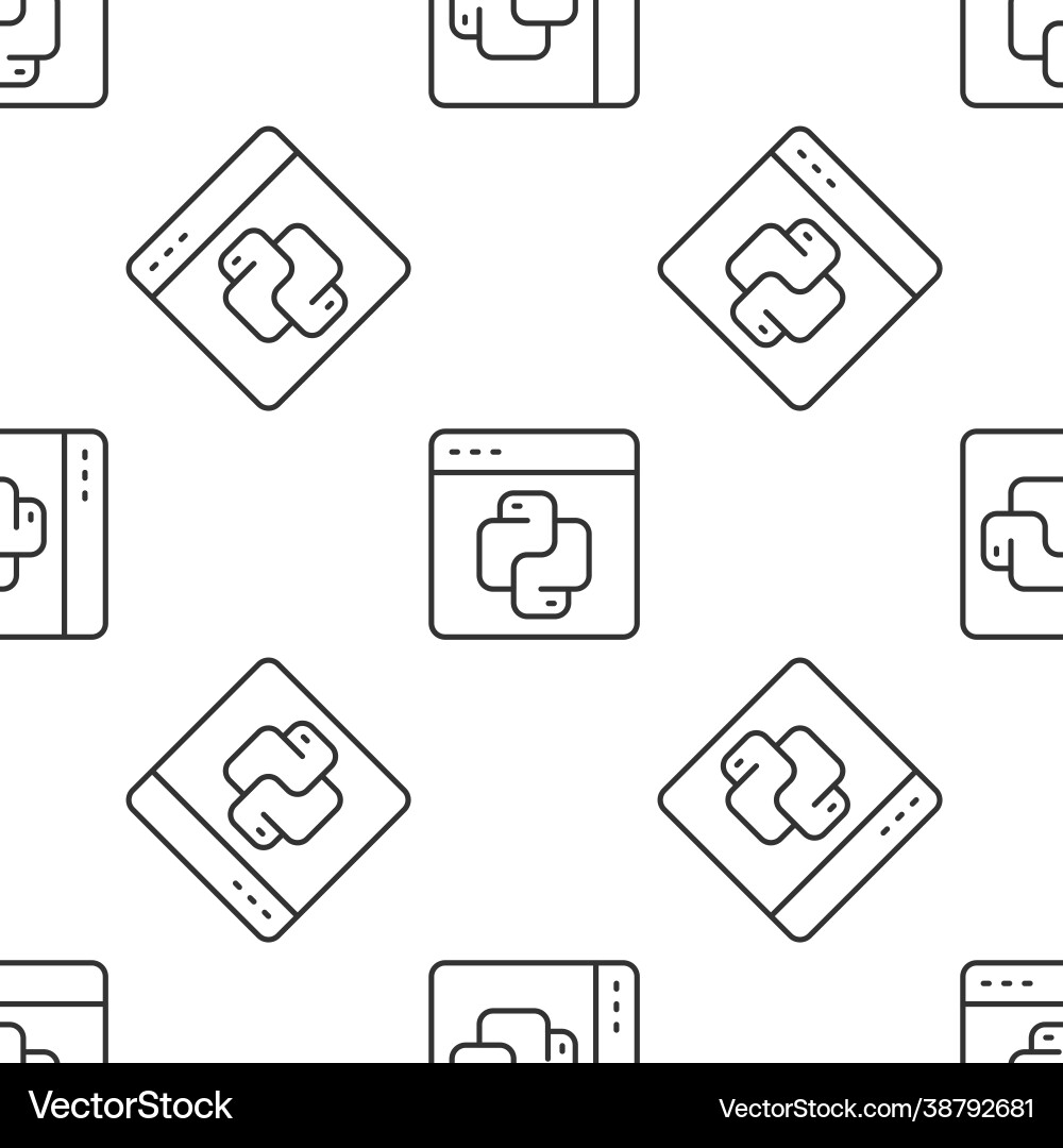 Graue Linie Python Programmiersprache Symbol vektorbild
