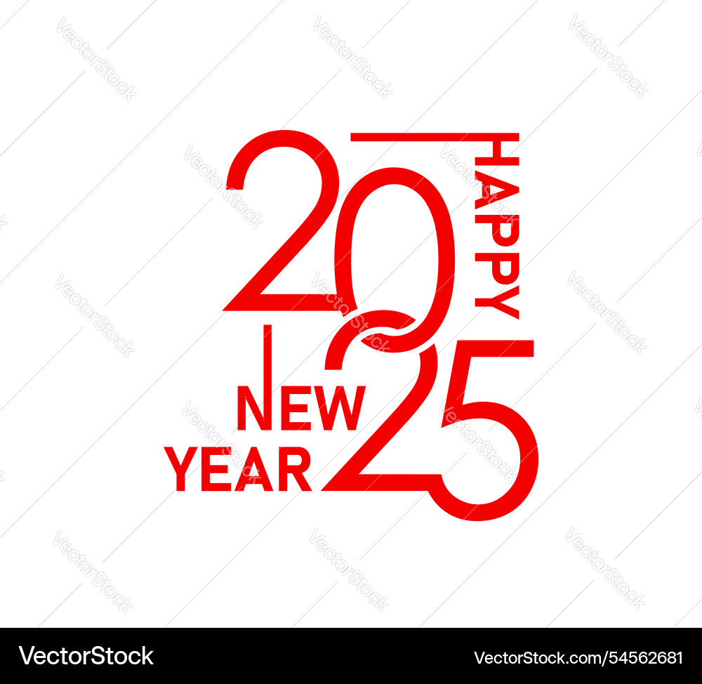Happy new 2025 year calendar holiday number Happy new 2025 year calendar holiday number vector image