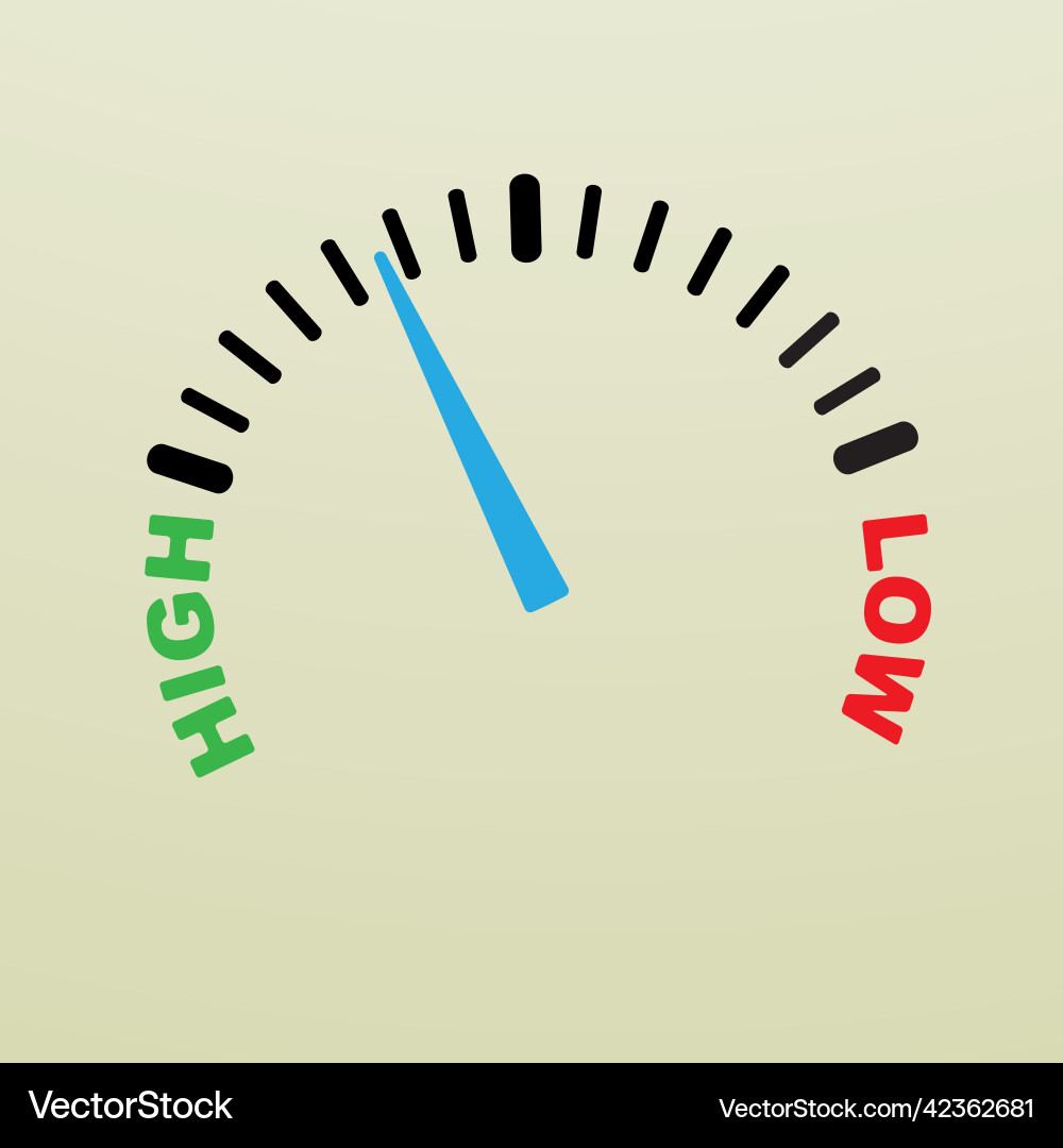 High and low level indicator with arrow High and low level indicator with arrow vector image