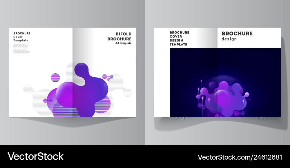 Layout of two a4 format cover mockups Vector Image