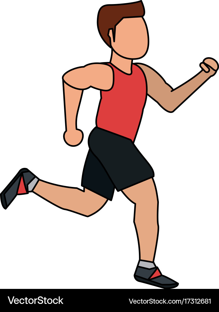 Man avatar running icon image vector image