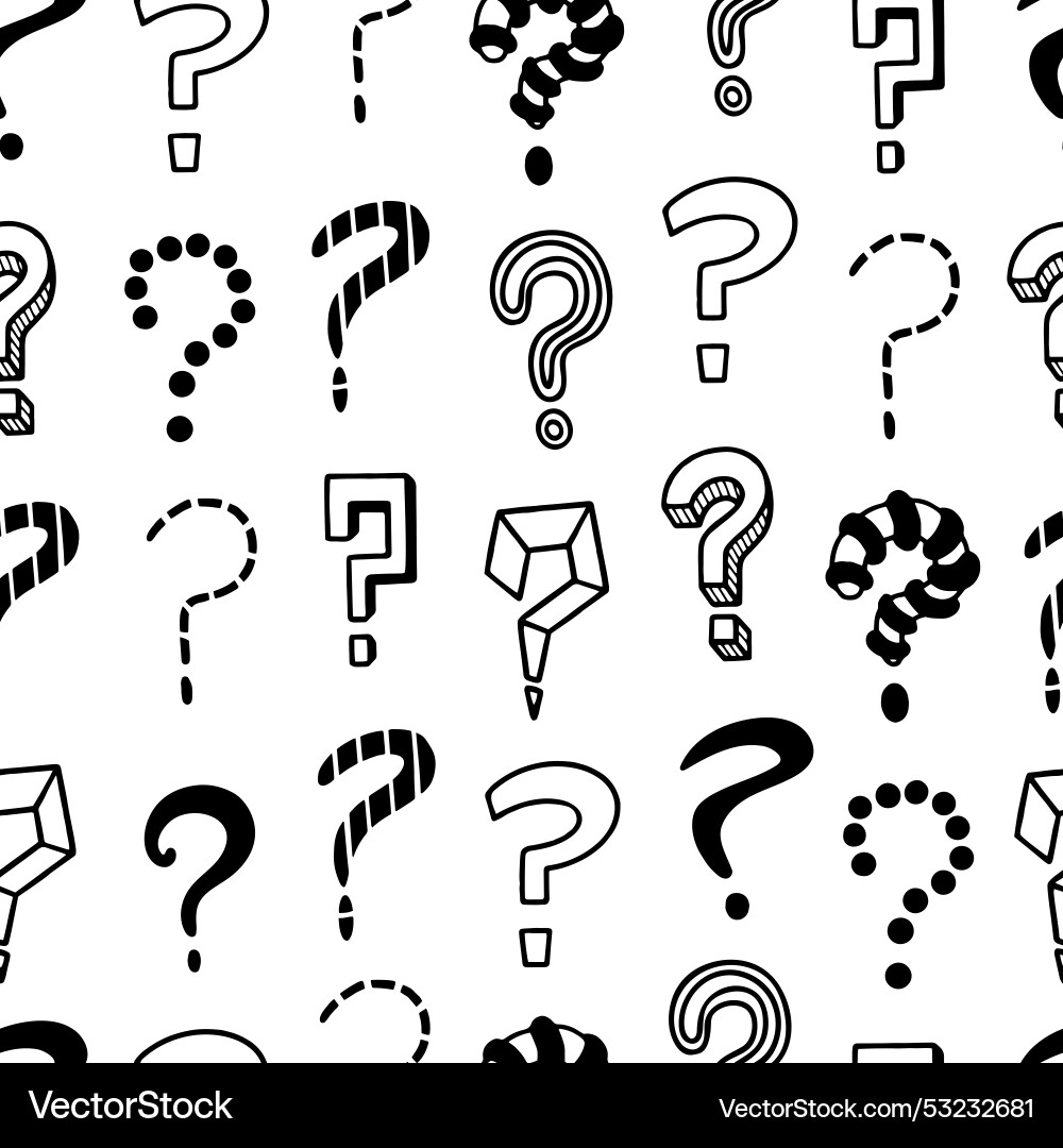 Question seamless pattern questions doodle marks Vector Image