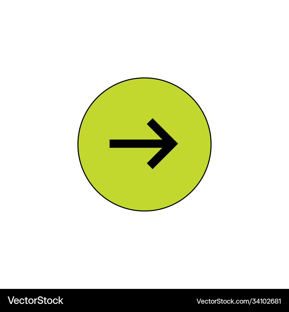 Right web button iin circle stock isolated Vector Image