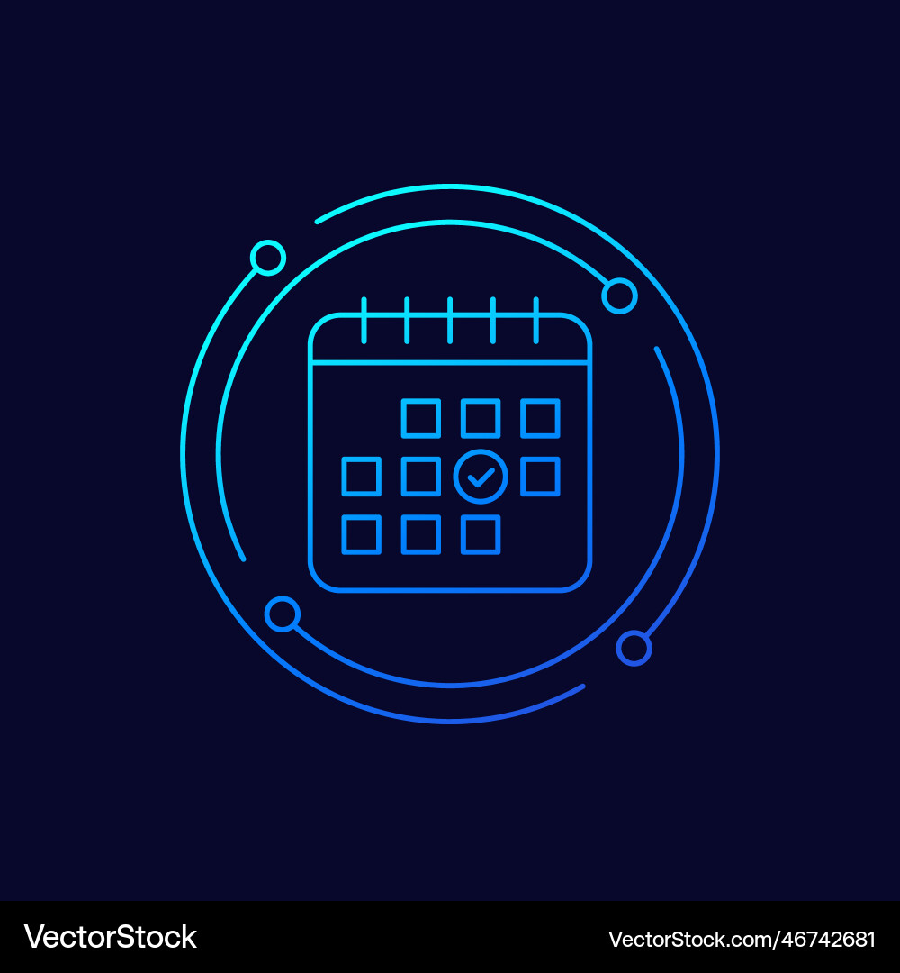 Save a date icon with calendar linear design vector image