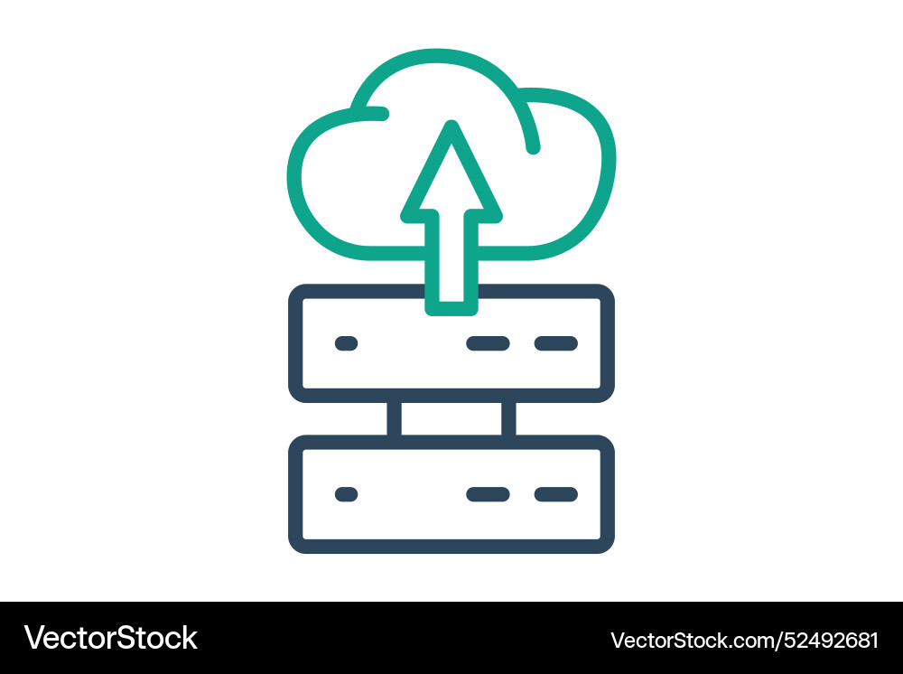 Server icon related to host line style Server icon related to host line style vector image