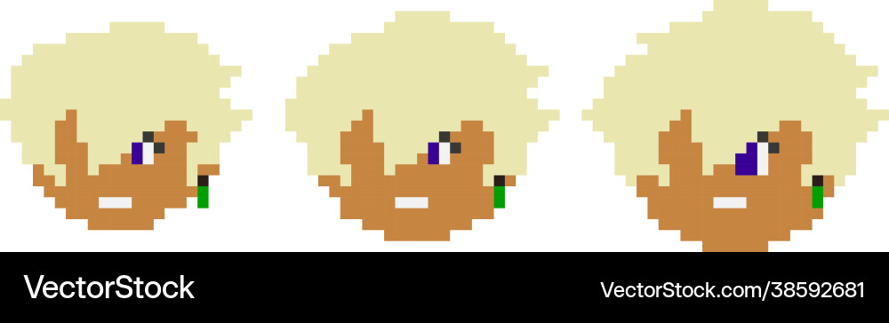 Set game characters in perfect pixel Set game characters in perfect pixel vector image