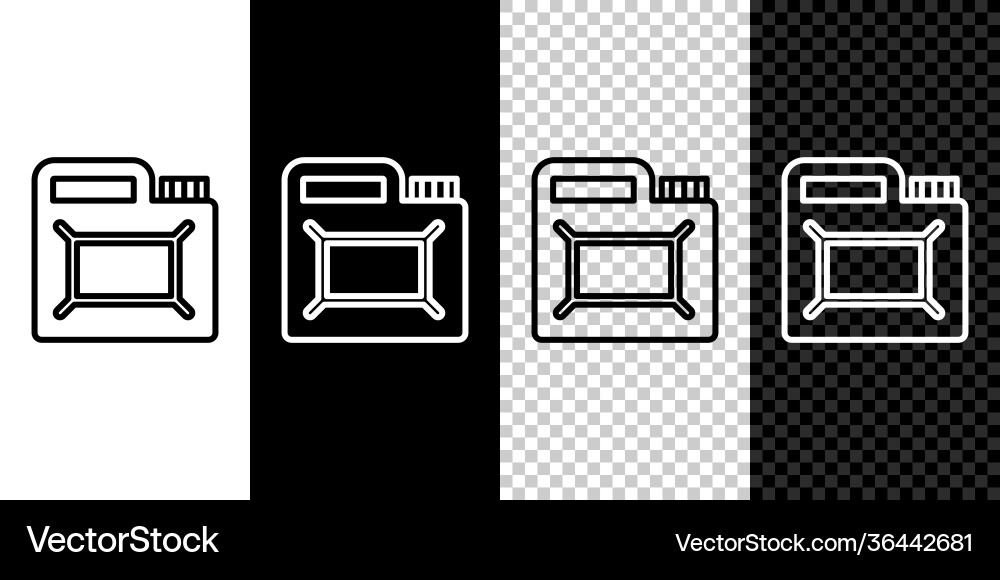 Set line canister for motor machine oil icon Set line canister for motor machine oil icon vector image
