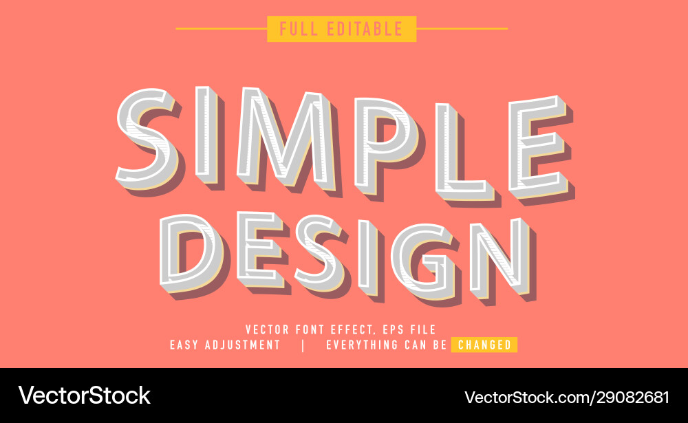 Text effects that can be easily edited retro Text effects that can be easily edited retro vector image