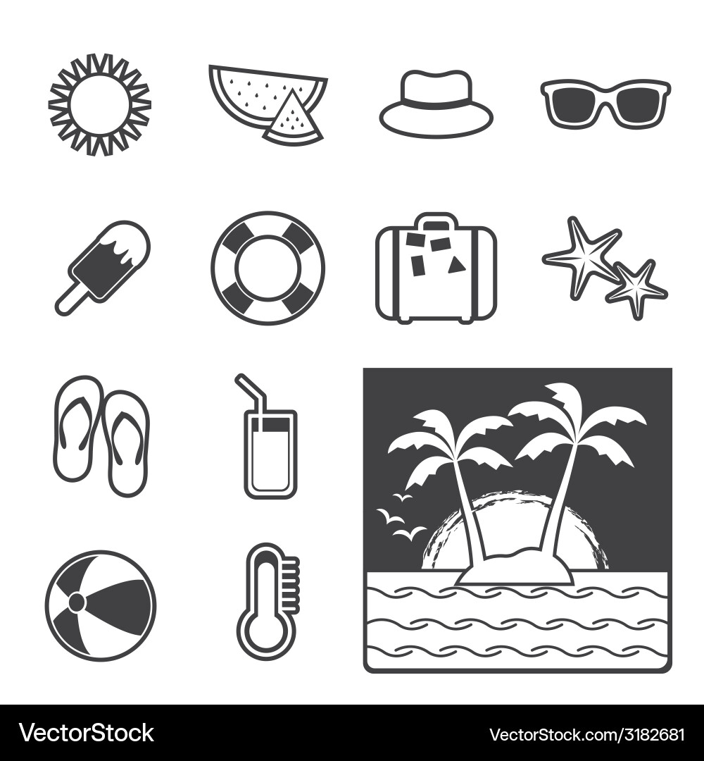 Tropical Vacation Icon Vector Image
