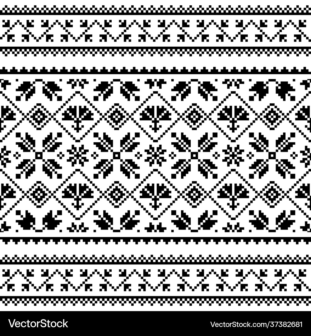 Ukrainian & Belarusian Folk Pattern vector image