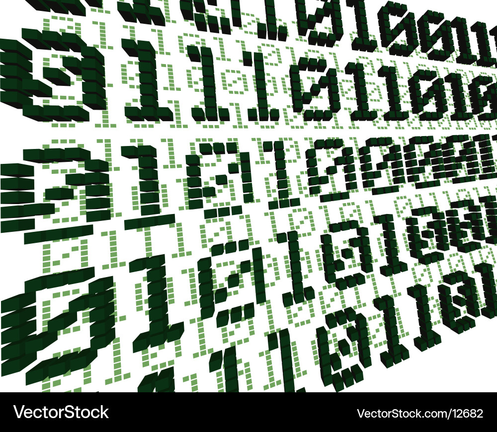 3D Digital Grid Background Vector Image