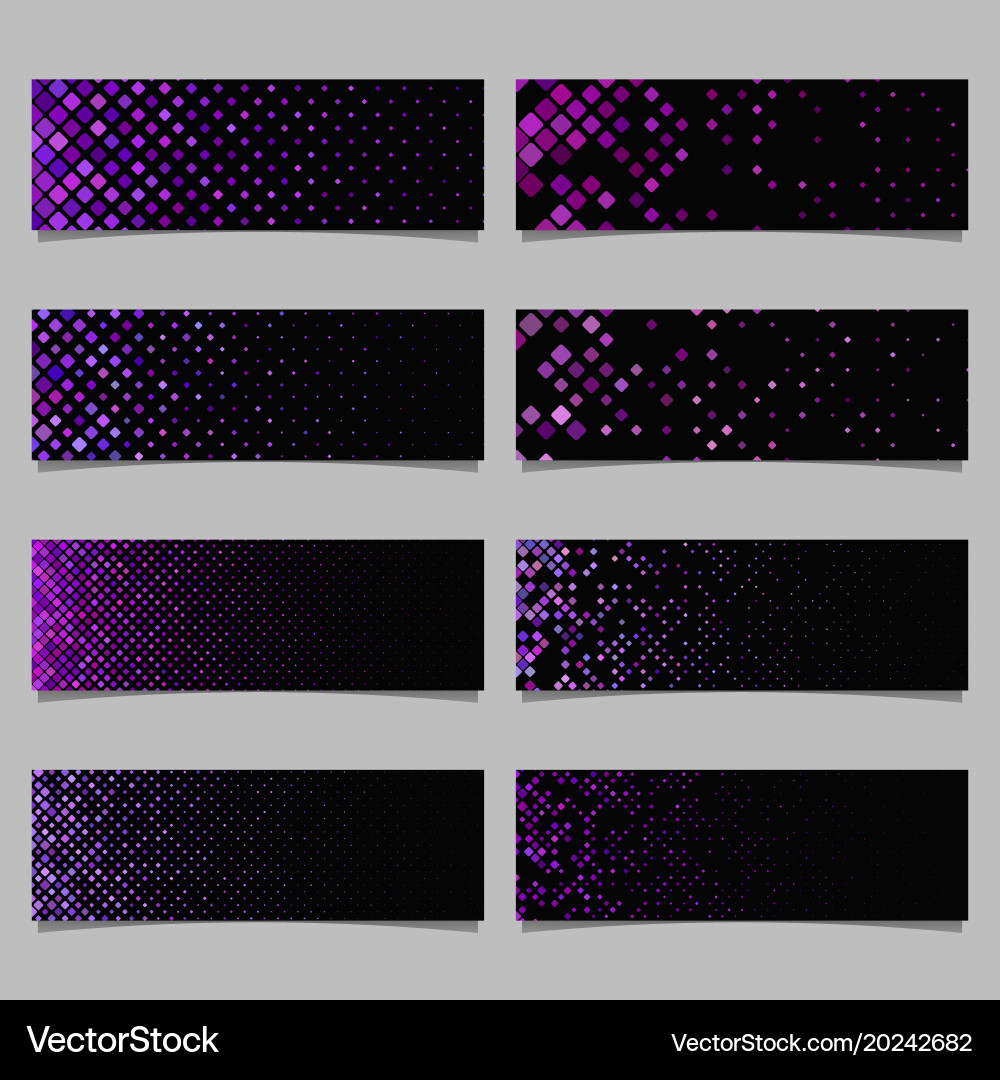 Abstract rounded square pattern banner template vector image