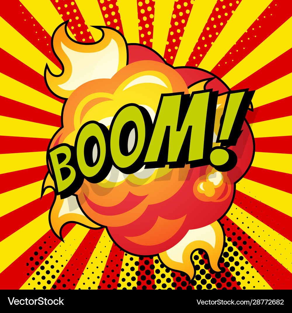 Cartoon Boom Explosion Comic Sprechblase Cartoon Boom Explosion Comic Sprechblase vektorbild