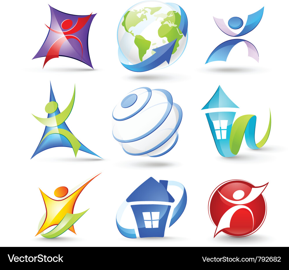 Colorful Icon Set Vector Image