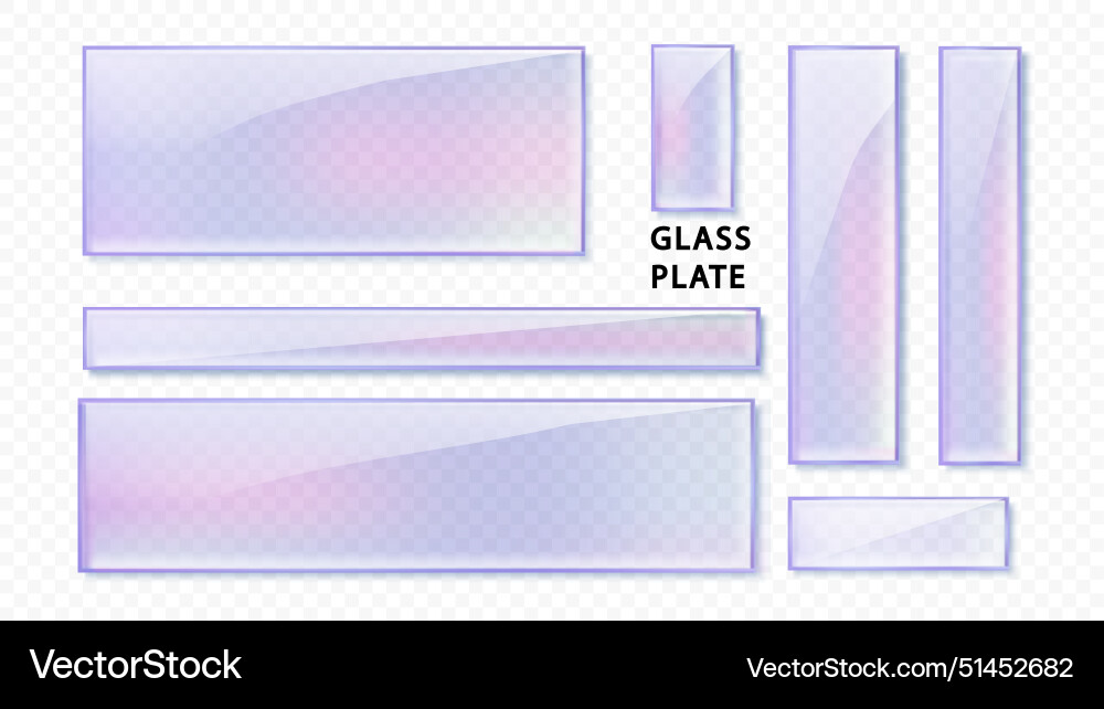 Crystal glass plate set with colors reflection Crystal glass plate set with colors reflection vector image